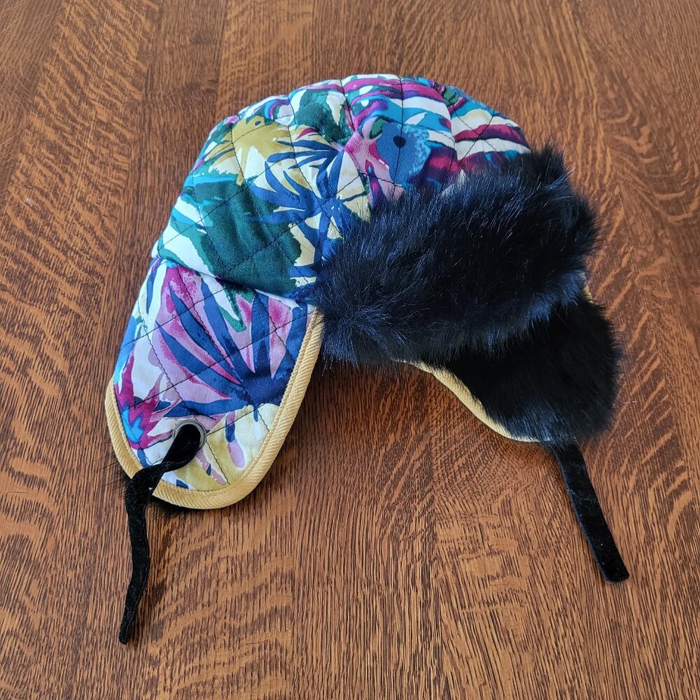 Pistil Bundle: Faux Fur Rave Trapper Hat and Faux Leather Fingerless Gloves - Picture 3 of 15